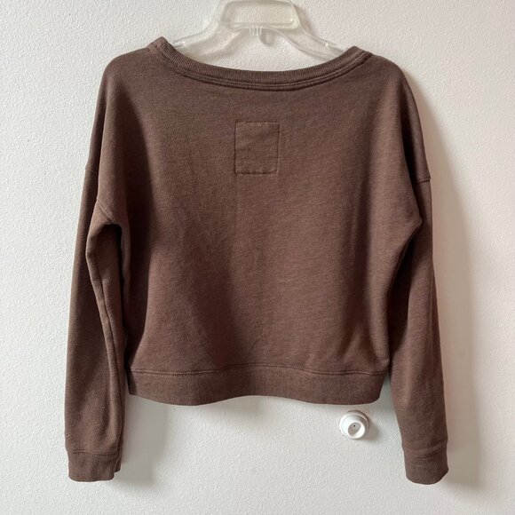 Aeropostale Cotton Blend Wide Neck Long Sleeve Sweater Sequin Tree Print XS - Picture 13 of 14